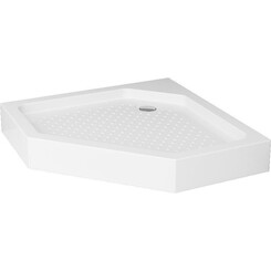 W90UT-405-090BT 5-кутовий душовий піддон  Gem 90x90, білий, фото 