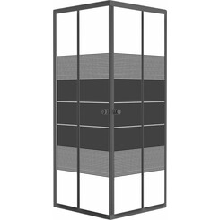 Душевая кабина RJ Velum Black 90BRZ082Linia (90x90 см, стекло с рисунком, профиль черный матовый), фото 