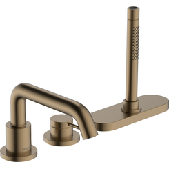 Внешняя часть смесителя на борт ванны Hansgrohe Tecturis S Brushed Bronze 73447140 (брашированная бронза, на три отверстия), Цвет производителя: брашированная бронза, фото 
