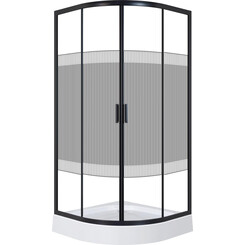 Душевая кабина с поддоном Eger Tisza BS 599-021-BS (90x90 см, стекло с рисунком, профиль черный матовый), фото 