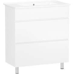 Тумба RJ Jet-XO с умывальником RJ Jenor RJFU070-4180WHSET (RJFU070-4180WH+RZJ815, 80 см, белая, напольная), фото 