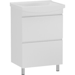 Тумба RJ Fortuna-XO с умывальником Cersanit Cersania RJFU019-4150WHSET (RJFU019-4150WH + K11-0163, 50 см, белая глянцевая, напольная), фото 