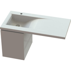 Тумба Snail Міссурі з умивальником Snail Фенікс 1000KMP159LA100 (100 см, біла глянсова, ліва, підвісна), Доступні розміри: 100 x 50 L, фото 