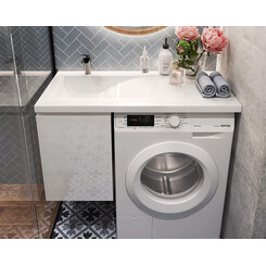 Тумба Snail Миссури с умывальником Snail Феникс 1000KMP159LA100 (100 см, белая глянцевая, левая, подвесная), Доступные размеры: 100 x 50 L, фото 