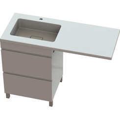 Тумба Snail Мадейра з умивальником Snail Аляска 1200KMN167LA100 (120 см, біла глянсова, ліва, підлогова), Доступні розміри: 120 x 50 L, фото 