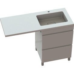 Тумба Snail Мадейра з умивальником Snail Аляска 1200KMN167RA100 (120 см, біла глянсова, права, підлогова), Доступні розміри: 120 x 50 R, фото 