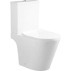 Безободковый унитаз-компакт Qtap Dove Rimless QT06228380BW (с сиденьем), фото 