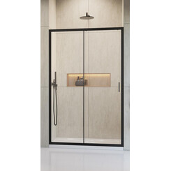 Душевая дверь Radaway Alienta DWJ Black 10260140-54-01 (140 см, стекло прозрачное, профиль черный матовый), Доступные размеры: 140, Цвет производителя: черный матовый, фото 