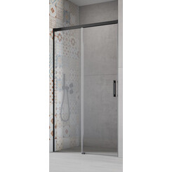 Душевая дверь Radaway Idea DWJ Black 387018-54-01L (140 см, левосторонняя, стекло прозрачное, профиль черный матовый), Доступные размеры: 140, Цвет производителя: черный матовый, Расположение проема (входа): справа, фото 