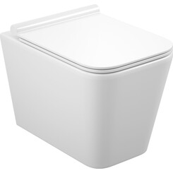 Безободковый подвесной унитаз Koller Pool Kvadro 1810560198 (KR-0530-RQ, воронкообразный, с сиденьем), Цвет производителя: белый глянец, фото 