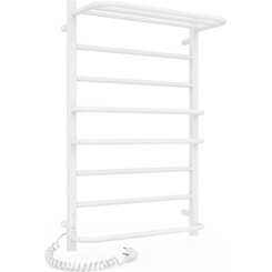 Электрический полотенцесушитель Laris Зебра Комфорт ЧК8 R3 73207784 (500x800, белый матовый, левый, с программатором, с полкой), Доступные размеры: 500 x 800, Подключение полотенцесушителя: левое, фото 