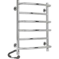 Электрический полотенцесушитель Laris Еврофлеш П6 S3 73207828 (400x700, хром/белый/черный/золото/бронза, левый, сенсорный, с программатором), Подключение полотенцесушителя: левое, фото 