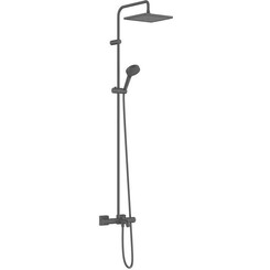 Душевая система с термостатом Hansgrohe Vernis Blend Showerpipe 240 Black Matt 26900670 (черная матовая, с изливом), фото 
