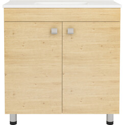 Тумба RJ Atlas с умывальником RJ Jenor RJFU005-15OK (RZJ815, 80 см, дуб, напольная), Доступные размеры: 80, Цвет производителя: дуб, фото 