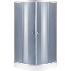 Душевая кабина с поддоном Kroner KRP Harz HarzCFG9090 (C.F.G. 90x90 см, стекло тонированное, профиль сатин), Цвет производителя: тонированное стекло, фото 