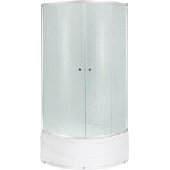 Душевая кабина с поддоном Kroner KRP Harz HarzCTF9090 (C.T.F. 90x90 см, стекло матовое, профиль сатин), Цвет производителя: матовое рифленое стекло, фото 