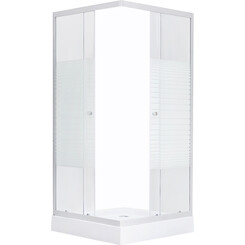 Душевая кабина с поддоном Kroner KRP Eifel EifelQCFL9090 (Q.C.F.L. 90x90 см, стекло с рисунком, профиль сатин), фото 