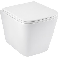 Безободковый подвесной унитаз Kroner Eifel WHI493436 (KE493436WHIR, с сиденьем), фото 