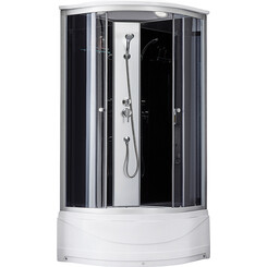 Душевой бокс Kroner KRP Enzo EnzoSDCTG9090 (SD.C.T.G. 90x90 см, стекло тонированное, профиль сатин, с поддоном), Цвет производителя: тонированное стекло, фото 
