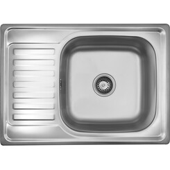 Кухонна мийка Kroner KRP Satin 6950 (Satin-695008180, 69x50 см, 0.8 мм, з сифоном), фото 