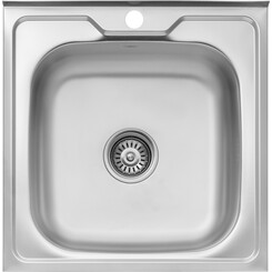 Мийка для кухні Kroner KRP Dekor 5050 (Dekor-505006160, 50x50 см, 0.6 мм, з сифоном), Доступні розміри: 50x50, Тип поверхні: декор (рифленая), фото 