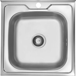 Мийка для кухні Kroner KRP Satin 5050 (Satin-505006160, 50x50 см, 0.6 мм, з сифоном), Доступні розміри: 50x50, Тип поверхні: сатин (матовая), фото 