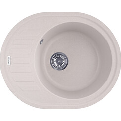 Кухонна мийка Kroner KRP Komposit COL 6250 (KompositCOL-6250, бежева, 61x49 см, із сифоном), Доступні розміри: 61 x 49, Колір виробника: бежевий, фото 