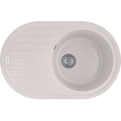 Кухонна мийка Kroner KRP Komposit COL 7750 (KompositCOL-7750, бежева, 78x50 см, із сифоном), Доступні розміри: 78 x 50, Колір виробника: бежевий, фото 