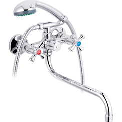 Змішувач для ванни Kroner KRP Rhein C071 (з лійкою та шлангом), фото 