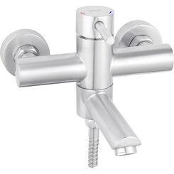 Змішувач для ванни Kroner KRP Edelstahl Klassisch ESG060 (нержавіюча сталь, з лійкою та шлангом), фото 