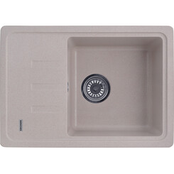 Кухонна мийка Kroner KRP Komposit COL 6243 (KompositCOL-6243, бежева, 62x43 см, з сифоном), Колір виробника: бежевий, фото 