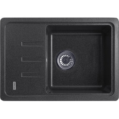 Кухонна мийка Kroner KRP Komposit GRB 6243 (KompositGRB-6243, графіт, 62x43 см, із сифоном), Колір виробника: графіт, фото 