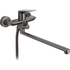 Змішувач для ванни Kroner KRP Graz GRP070 (графіт, з лійкою та шлангом), фото 