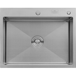 Кухонна мийка Kroner KRP Gebürstet 6350HM (KRPGeburstet-6350HM, 63x50 см, 3.0/1.0 мм, з коландером та сифоном), Доступні розміри: 63 x 50, фото 
