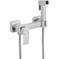 Гигиенический душ со смесителем Kroner KRP Edelstahl Kubus ESG052 (нержавейка), Цвет производителя: нержавейка, фото 