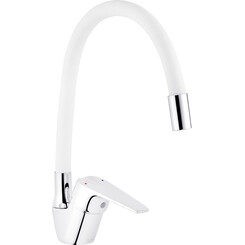 Смеситель для кухни Kroner KRM Odra C032WHI (хром/белый), Цвет производителя: хром, белый, фото 