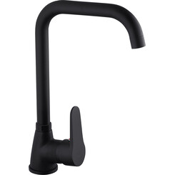 Смеситель для кухни Kroner KRM Elbe SCH030 (черный матовый), Цвет производителя: черный матовый, фото 