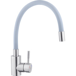 Смеситель для кухни Kroner KRP Edelstahl Klassisch ESG035GRA (нержавейка/серый, c гибким изливом), Цвет производителя: нержавейка, серый, фото 