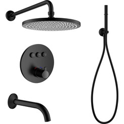 Душевая система с термостатом Imprese Smart Click ZMK101901227 (черная матовая, скрытого монтажа, с изливом), Цвет производителя: черный матовый, фото 
