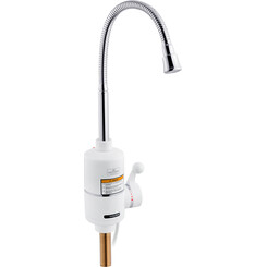 Проточный водонагреватель для кухни Kroner KRM Volt CW190RFA (белый/хром, с гибким изливои и электронагревом 3 кВт), фото 