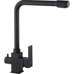 Смеситель для кухни Kroner KRP Edelstahl Kubus SCH03810 (черный матовый, c подключением питьевой воды), фото 