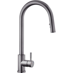 Смеситель для кухни Kroner KRP Edelstahl Klassisch PVD03915 (Klassisch-PVD03916, графит, c выдвижной лейкой), Цвет производителя: графит, фото 