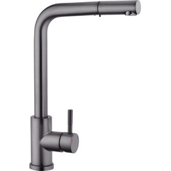 Смеситель для кухни Kroner KRP Edelstahl Klassisch PVD03917 (Klassisch-PVD03918V, графит, c выдвижной лейкой), Цвет производителя: графит, фото 