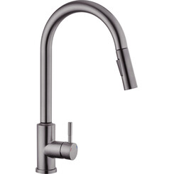 Смеситель для кухни Kroner KRP Edelstahl Klassisch Touch PVD03916 (Klassisch-PVD03916S, графит, сенсорный, c выдвижной лейкой), фото 