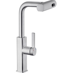 Смеситель для кухни Kroner KRP Edelstahl Klassisch ESG03918 (нержавейка, c выдвижной каскадной лейкой), Цвет производителя: нержавейка, фото 