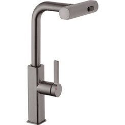 Смеситель для кухни Kroner KRP Edelstahl Klassisch PVD03918 (графит, c выдвижной каскадной лейкой), Цвет производителя: графит, фото 