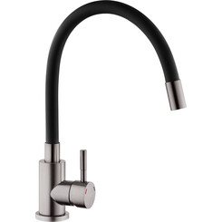 Смеситель для кухни Kroner KRP Edelstahl Klassisch PVD035BLK (графит/черный, c гибким изливом), Цвет производителя: графит, черный, фото 