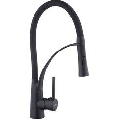 Смеситель для кухни Kroner KRP Ersel SCH03393BLK (черный матовый, с гибким изливом), Цвет производителя: черный матовый, фото 