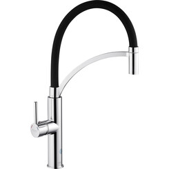 Смеситель для кухни Kroner KRP Ersel C03900BLK (хром/черный, с гибким изливом), фото 