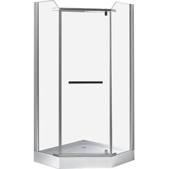 Душевая кабина с поддоном RJ Duct N 90RZ079N (90x90 см, стекло прозрачное, петли хром), фото 